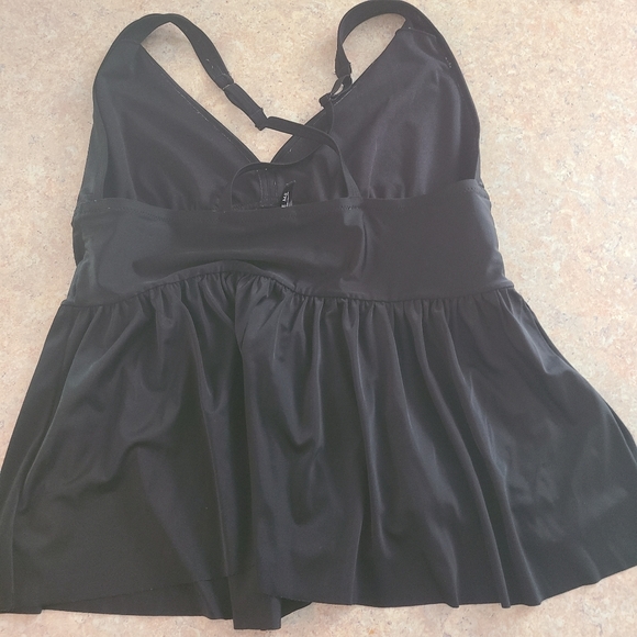 Adore Me Black Adjustable StrapTankini Swim Top in Size 3X - Picture 3 of 6